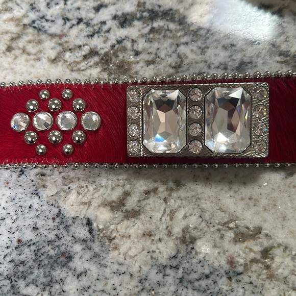 BB Simon Large Crystal Leather Belt